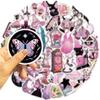 50 Popular Pink Witch Graffiti Stickers Guitar Notebook Suitcase DIY Waterproof Stickers