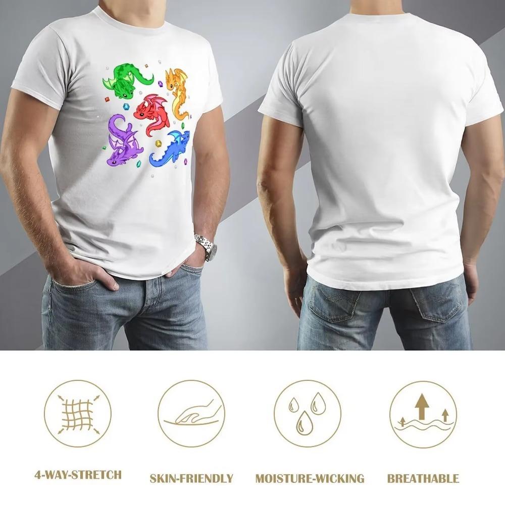 Gem Dragon Pattern Classic For Sale T-shirt Round Neck Motion T-shirts Premium Travel Geek Eur Size