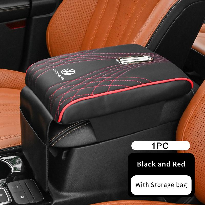 Car Armrest Height Booster Cushion Leather Metal Storage Pocket Pad For Volkswagen VW Scirocco Jetta Beetle Golf 4 5 6 Passat zk0