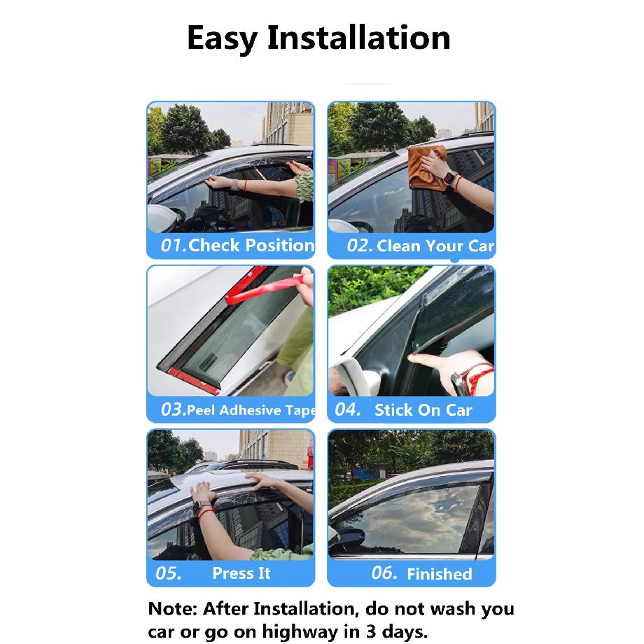 For Volkswagen VW Tiguan L 2017-2021 Car Accessories Window Visor Rain Sun Guard Vent Wind Deflector Weathershield Moulding Trim