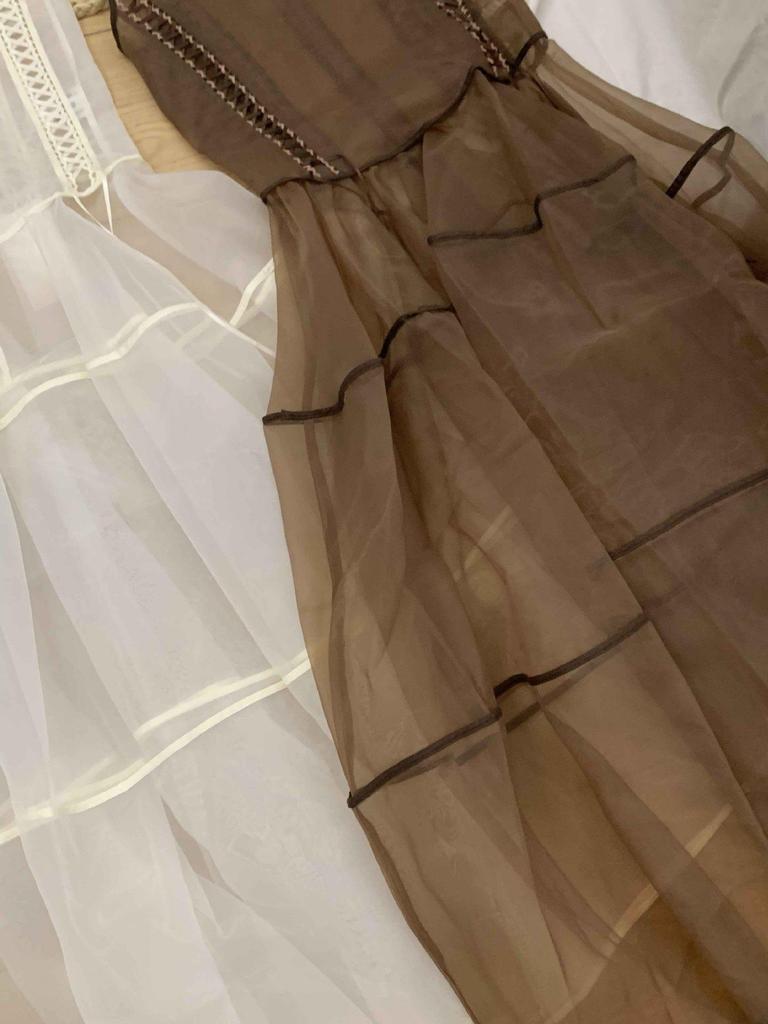 Zarif Nokta Dantel Organze Uzun Etek - İlkbahar ve Sonbahar İçin Kore Stili