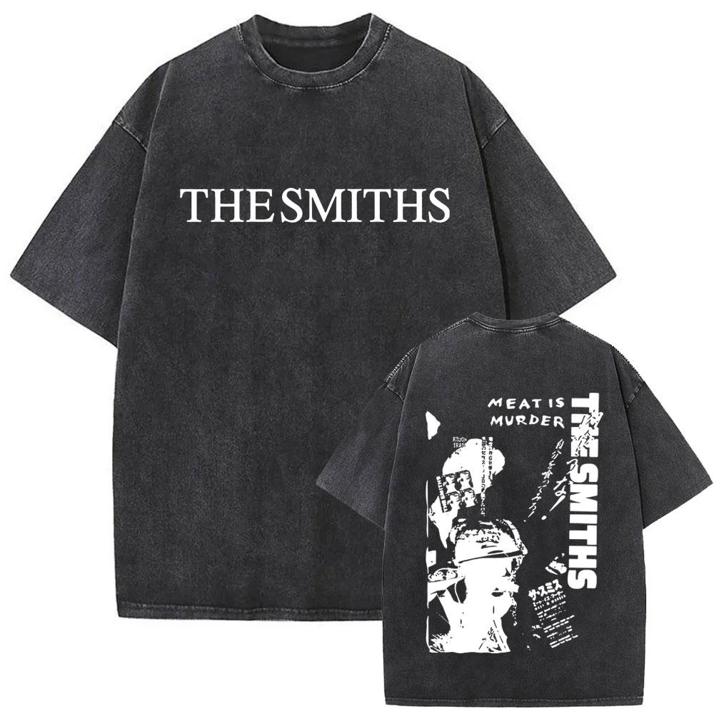 Rock Band The Smiths Louder Vintage Washed Tshirt Alternative s Indie Morrissey T Shirt The Queen Is Dead Tshirts Unisex