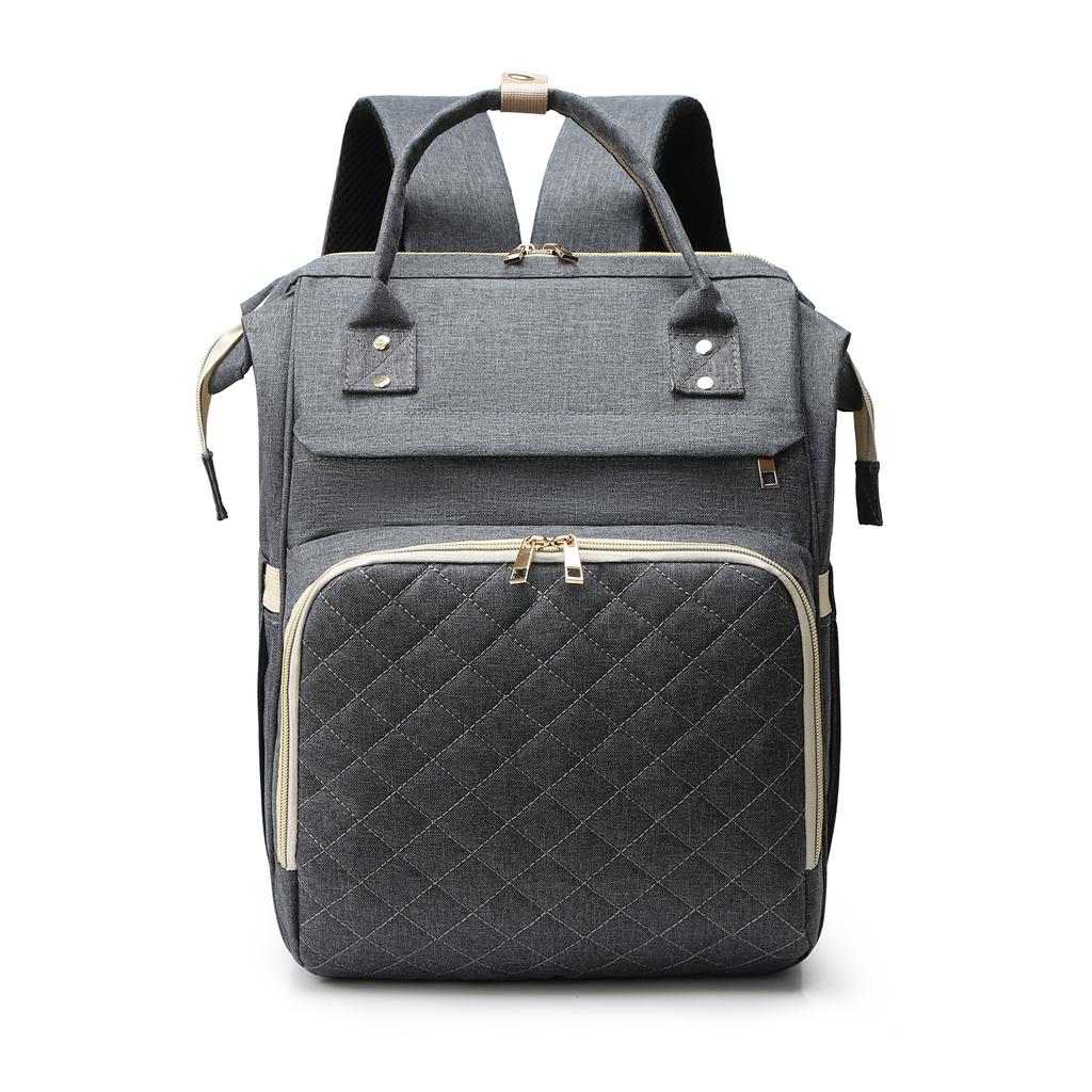 Portable Diaper Bag Backpack Large Capacity Water-resistant Travel Baby Nursing Bag Mommy Bag with USB Charging Port Stroller Straps 3 Thermal Pocket