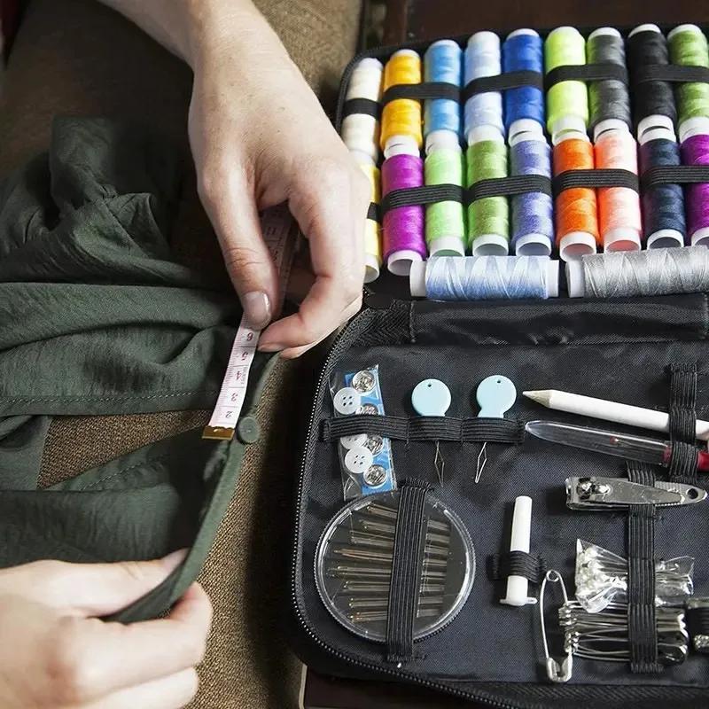 Sewing Kit Complete Set with Threads Needles Scissors Tape Measure Buttons and More for DIY Handcraft Projects Home and Travel