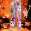 Women's Drawstring Halloween Print Pajama Pants for Sleep and