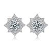 Unisex Irregular Moissanite Stud Earrings In Sterling Silver - Hip Hop Fashion
