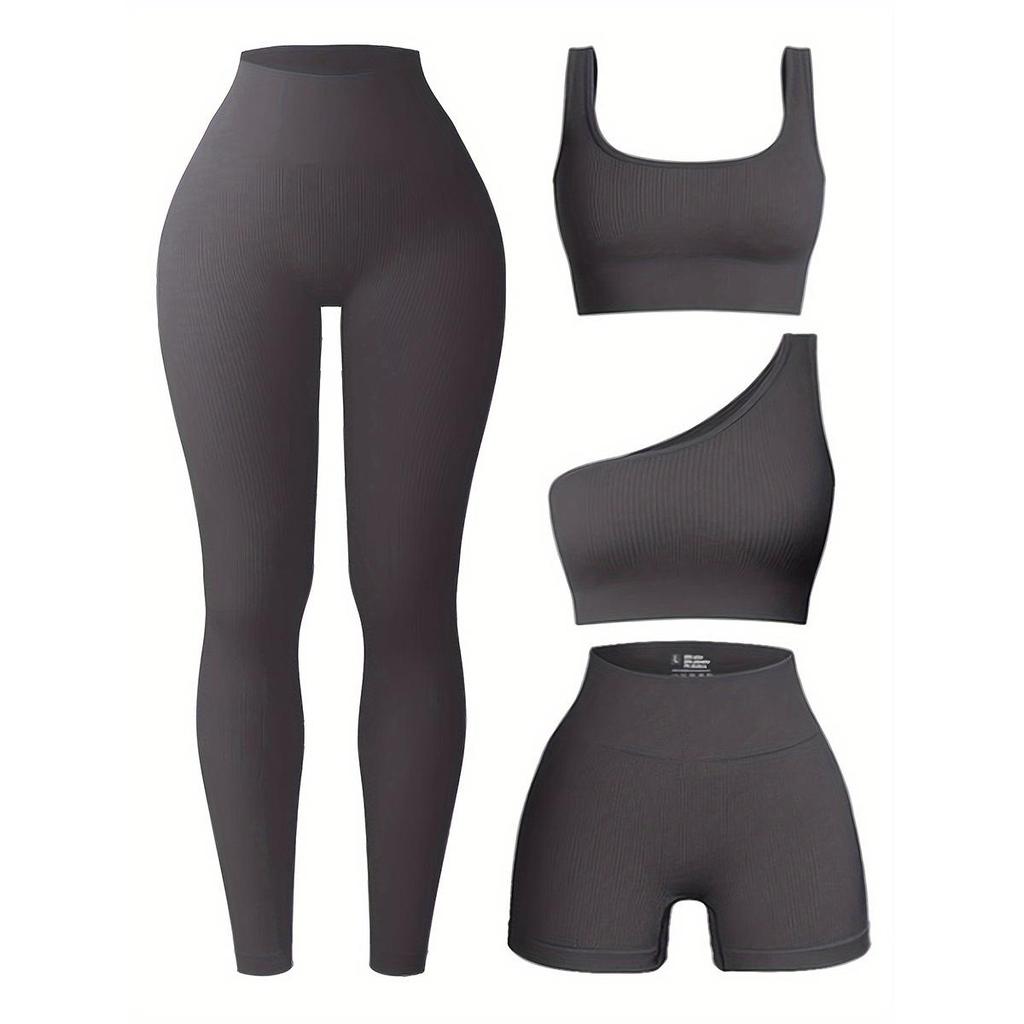 Women's Seamless Yoga Set: High-Elastic Vest and Breathable Sweat-Wicking Gym Tights.