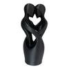3D-Printed Minimalist Couple Ornament with Heart Cutout Smooth Delicate Lines Black White Desktop Keepsake Romantic Home Decor Gift