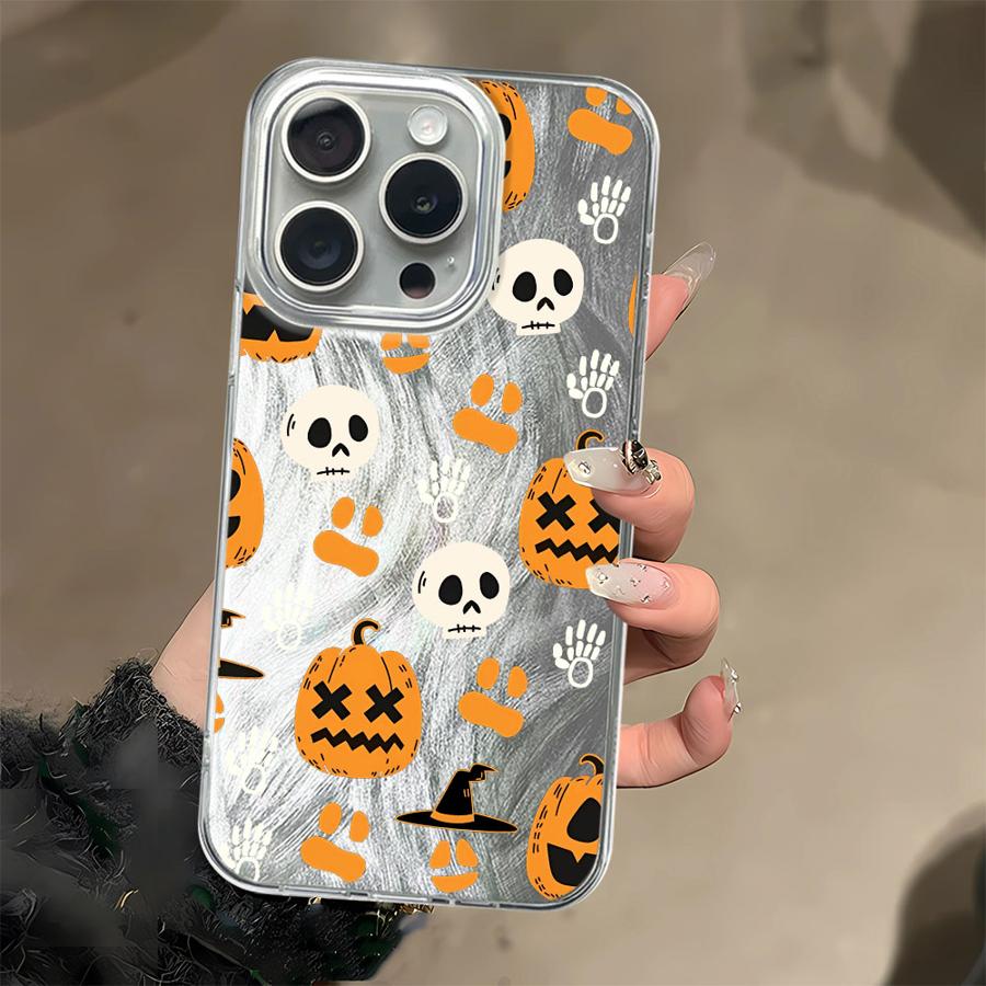 Black Soft Shell Phone Case for Apple iPhone 16e 12 14 14 Plus 11 13 Pro 17 Air 15 16 Pro Max Cartoon Halloween