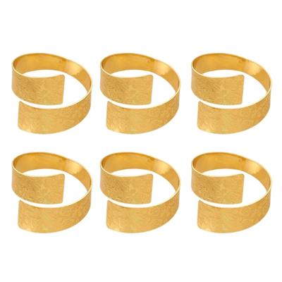 6 Stück Vintage Unregelmäßige Form Serviettenringe Rosenmuster Eisen Serviettenhalter Clips für Hotel Speisesaal und Heim Tischdekoration