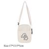 Casual Cute Tote Bag Lovely Print Canvas Messenger Bag Solid Color Adjustable Shoulder Strap Crossbody Bag Shoulder Bag