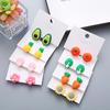 Kinderharz-Ohrclips Niedliche Gemüseblumenform Ohrclips für Mädchen Schmerzfrei und Ohne Piercing Koreanische Version Ohrclips