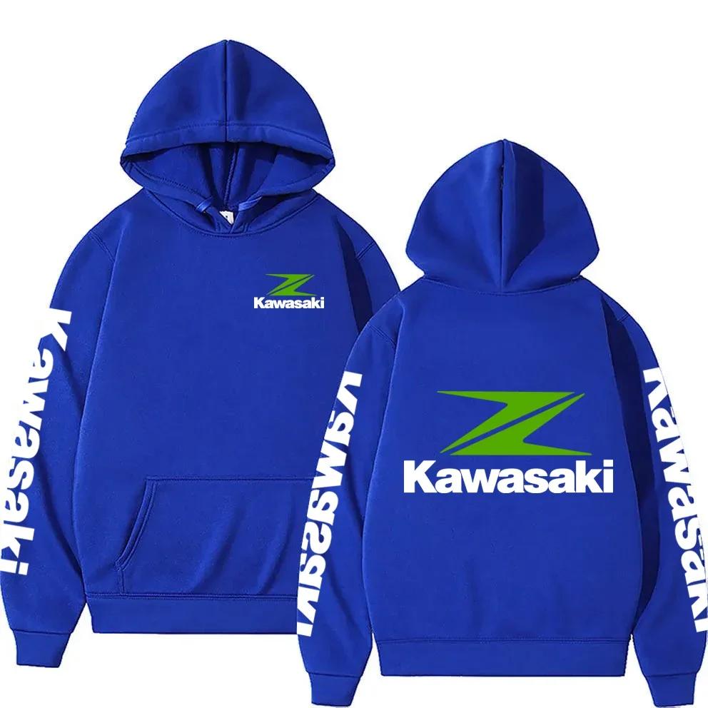 New Racing Suit, High-quality Kawasaki Logo Hooded Pullover, Fashionable Motorcyclele Uniform Rider Exquisite Stree