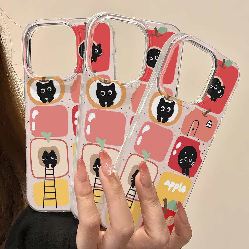 Painted Phone Case for iPhone 12 13 15 16 iPhone 16 12 13 14 15 Pro  14 15 16 Pro Max Coverage Shockproof Anti-Fingerprint Fresh Style Protective Case