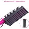 Hair Straightener Hot Comb Anti-Scald Beard Straightening And Curling Iron Portable Electric Press Comb For Wigs&Beard Heat Comb
