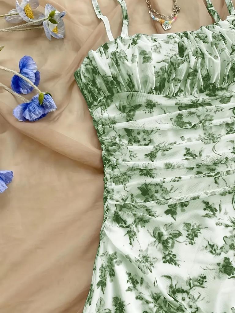 2026 Chic French Floral Slip Dress: Waist-Cinching Summer Fashion