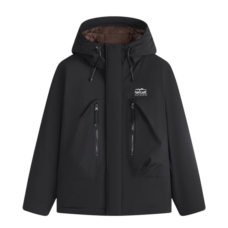NVG·YOUNG Men s Premium Thickened Hooded Down Jacket XL