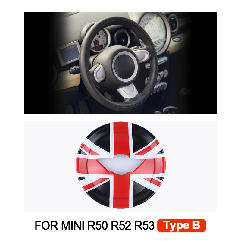 1PCS Car Steering Wheel Center Panel Car Sticker Night Jack For MINI Cooper R50 R52 R53 For Mini Cooper Interior Accessories