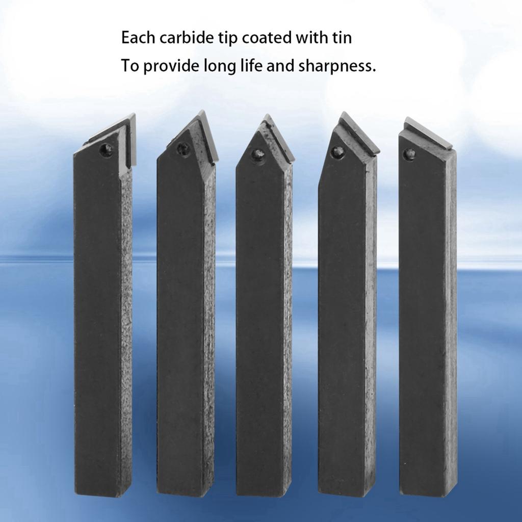5PCs Carbide Turning Tool Indexable Set 516?Inch for Surface?Cutting  Boring  Chamfering