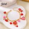 Alloy Bracelet Valentine Day Rose Flower Heart Letter Romantic Gift