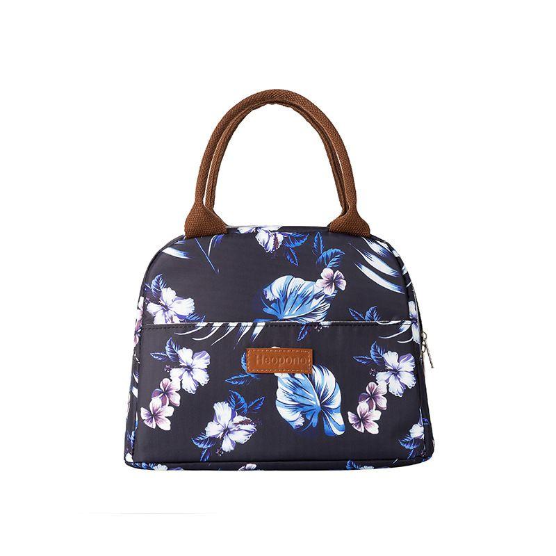 

Большая портативная вместимость Оксфордская ткань Сумка для ланча Изолированная для пикника Студенческая сумочка Flower