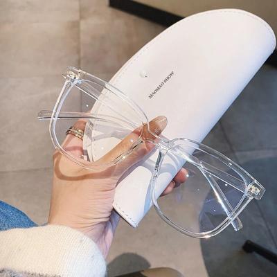 Fashion Square Ultralight Blue Blocking Glasses Girl Retro Plain Glasses Blue Light Bezel Transparent Eyewear Glasses For Women