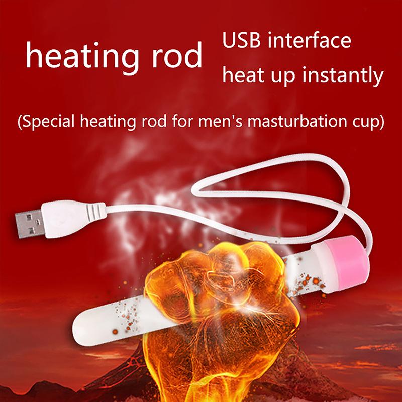 Smart Thermostat Usb Heating Rod For Male Masturbator Cup Sex Dolls Drying Nursing Tool For Adults Anal Vagina Warmer Sex Shop