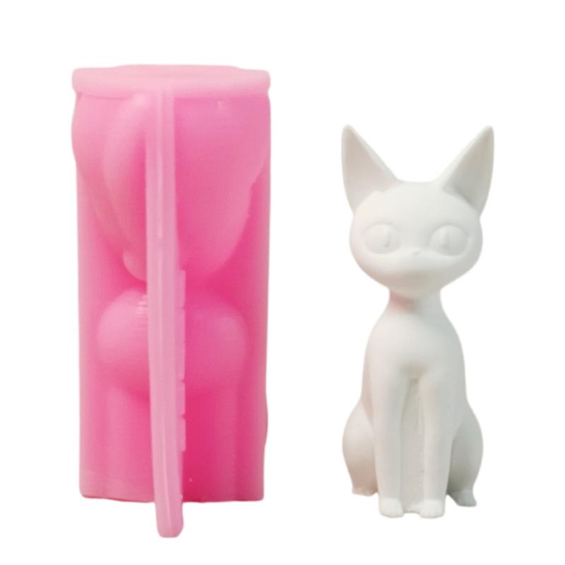 Big Ear Kitten Animal Silicone Molds for Candle Soap Chocolate Candy Cement Gypsum Silicone Molds for Home Decoration
