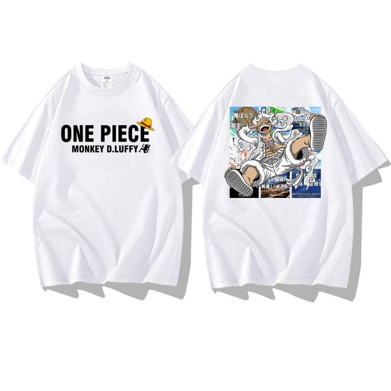 One Piece Anime Print Peripheral Sun God Nika 5th Gear Luffy Mens and Womens Shortsleeved Tshirts Halfsleeved Tshirts