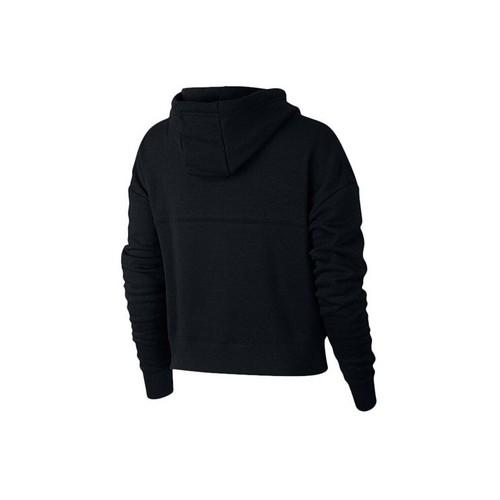 Nike Pullover mit Kapuze, gefüttert mit Fleece, Retro-Sport-Sweatshirt für Damen in Schwarz
