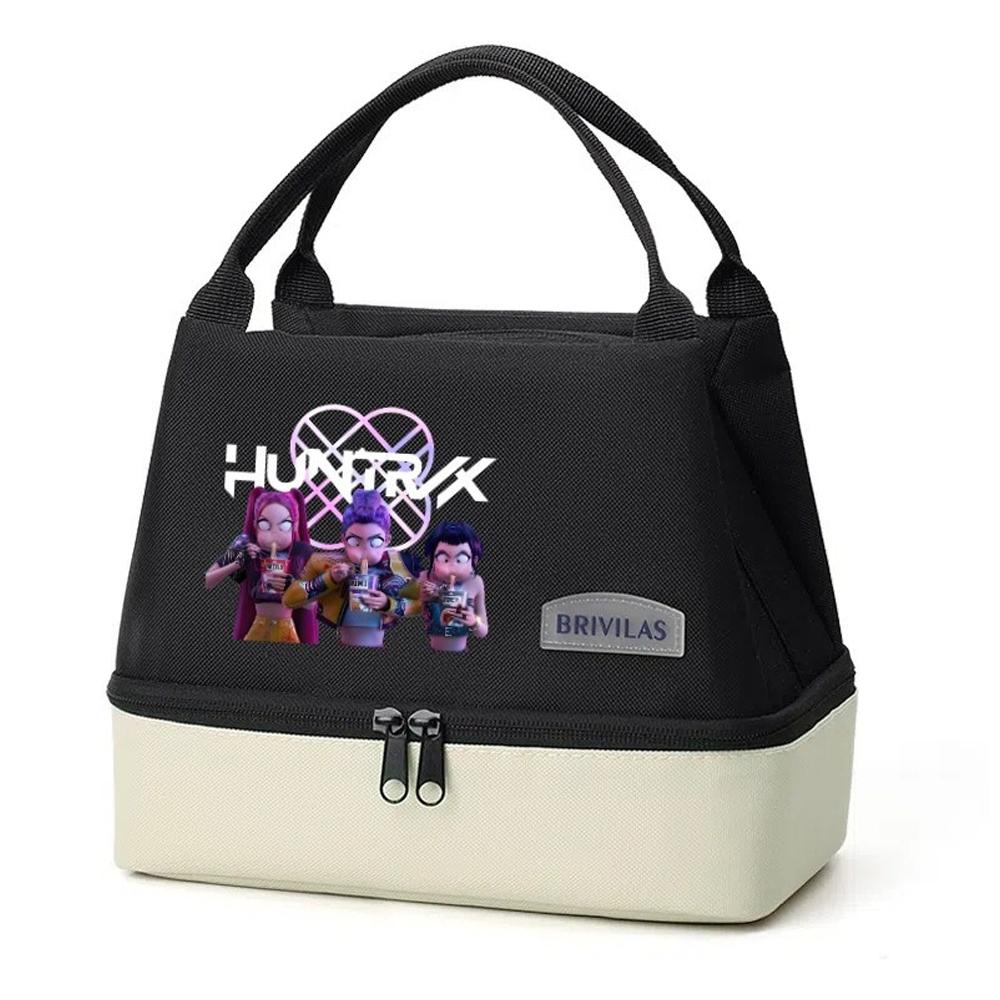 Anime KPop Demon Hunters Färgrik Dubbellager Isolerad Väska Isolerad Matlåda Student Handväska