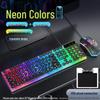 Retro Punk Luminous Gaming Keyboard & Mouse Set with Mechanical Feel - Wired Esports Style