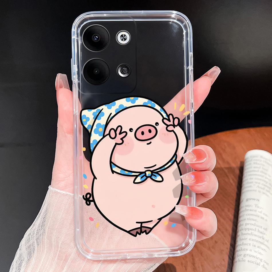 For Oppo Reno 9 Pro Plus 5G Phone Case Lovely Cartoon Soft TPU Transparent Silicone Lightweight Back Cover For Oppo Reno9 Funda