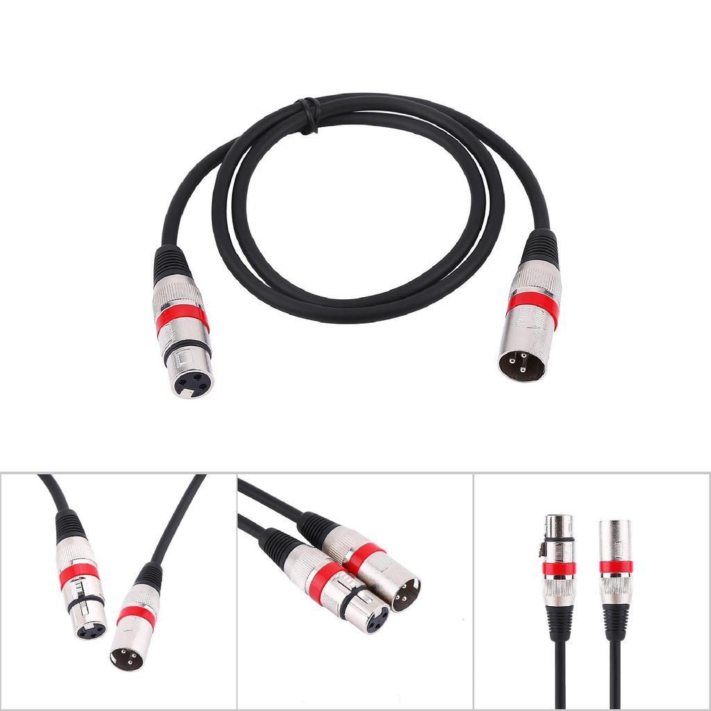 3Pin XLR Cable Male to Female M F Audio Cord Shielded Cable For Microphone Mixer 1M