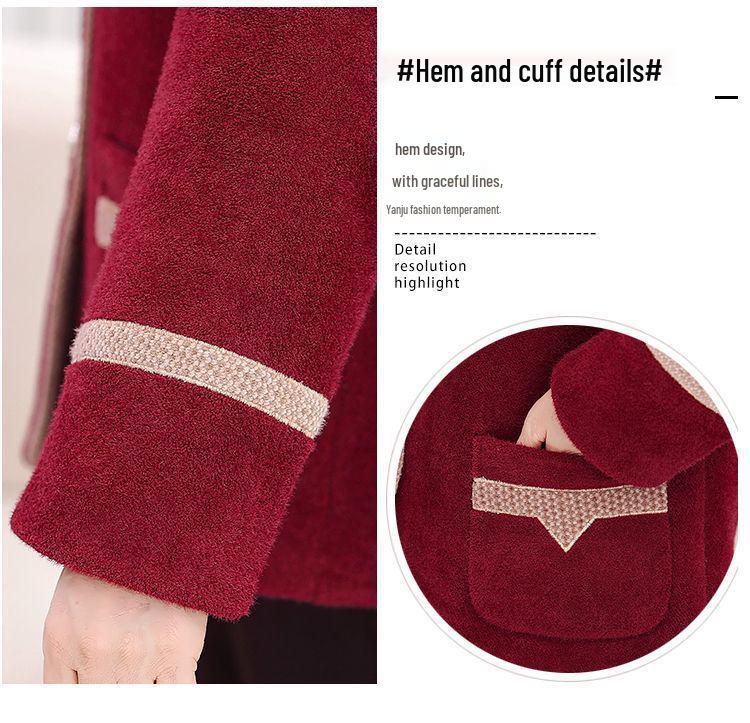 Grandma's Plus Velvet Winter Wool Coat - Thick Mink Velvet for Middle-Aged & Elderly Women