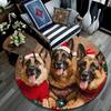German Shepherds Round Area Rug,Carpet Rug for Living Room Bedroom Sofa Playroom Decor,Non-slip Floor Mat