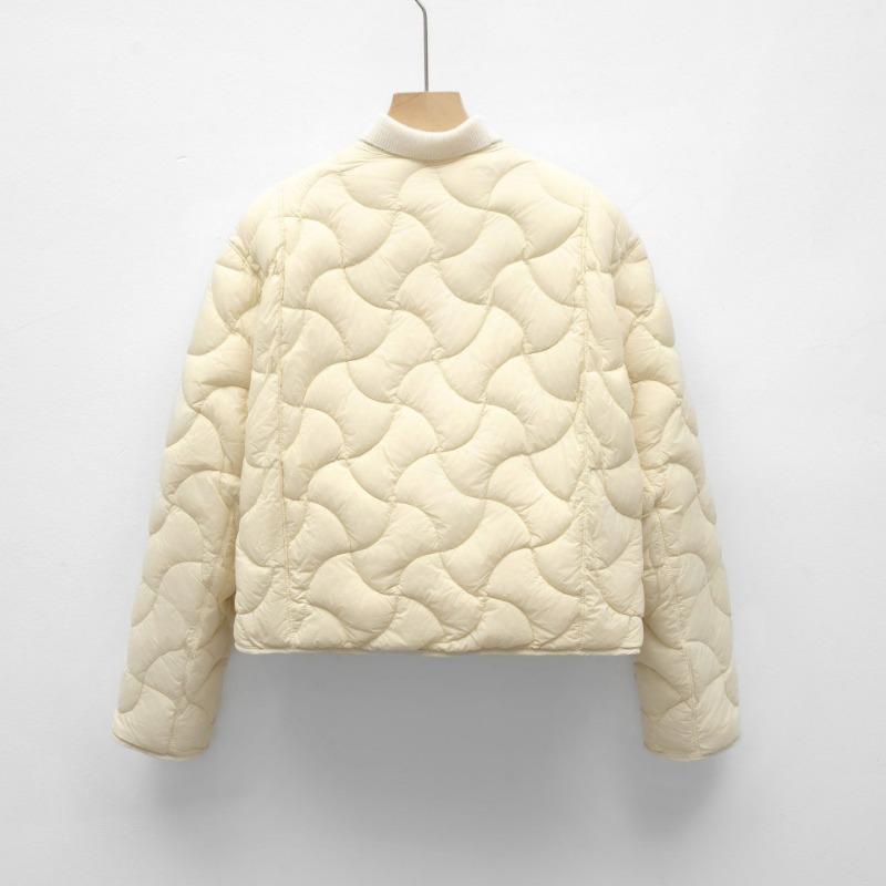 Autumn and winter new national standard 90 fleece new loose minimalist light round neck down jacket short jacket