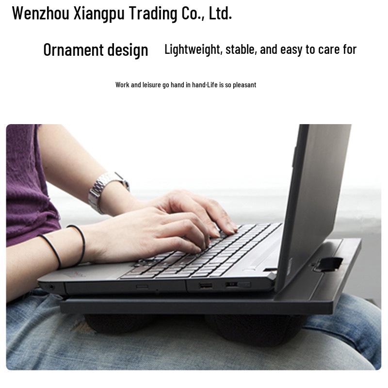 Black Laptop Bed Stand: Portable Folding Table for Office & Home