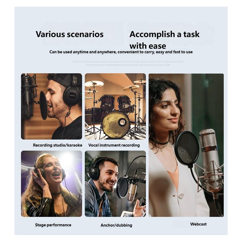 Top Studio Metal U87 Condenser Microphone Professional Cardioid Studio Mic for Recording Podcasting Voice Over Streaming Home  A