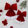 Red & Gold Velvet Christmas Tree 3D Bow Ornament