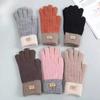 Cold Protection Winter Gloves Touchscreen Women Gloves Vintage Knitted Gloves  Outdoor Riding