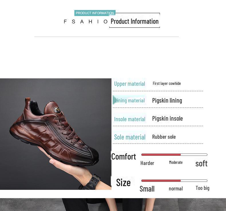 European 2023 Men's Leather Embossed Retro Trendy Casual Shoes