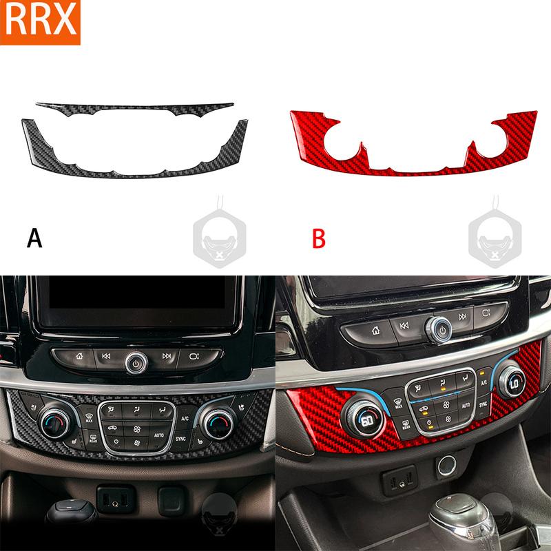 For Chevrolet Traverse RS LT 2018- Carbon Fiber Sticker Central Air Conditioning Control Panel Car Accessories Decorative