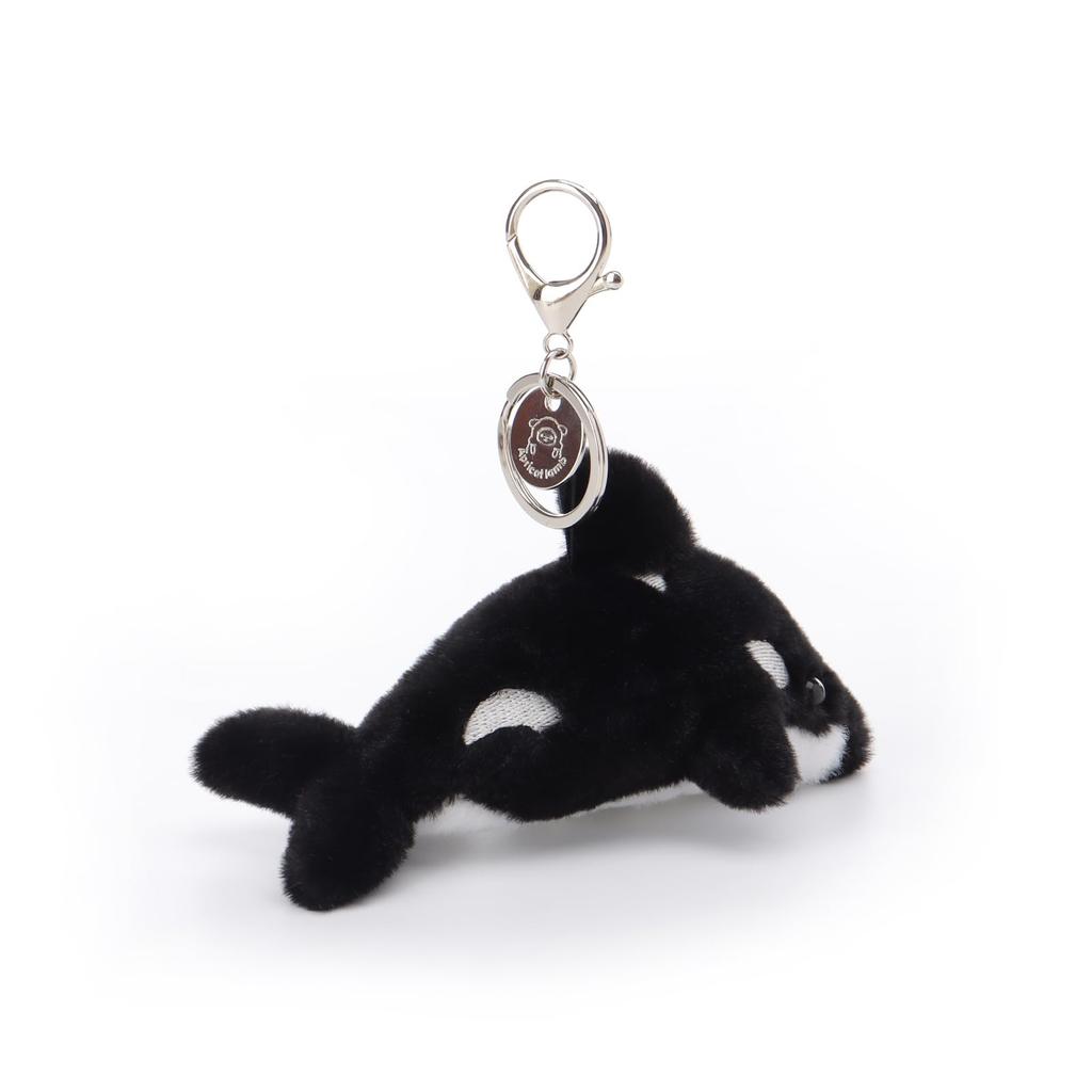 Apricot Lamb Killer Whale Cute Soft Keychain Plush Toy, Perfect for Boys and Girls, Fits Kids Backpacks and Purses, 14cm