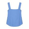 Women Summer Casual Tee Sleeveless Shirt Side Button Loose Cotton Linen Tank Tops