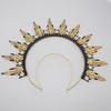Gothic Lolita KC Halo Crown Headband Gold Leaves Flowers Headpiece Women Sun Goddess Queen Anna Baroque Angel Tiara Accessories