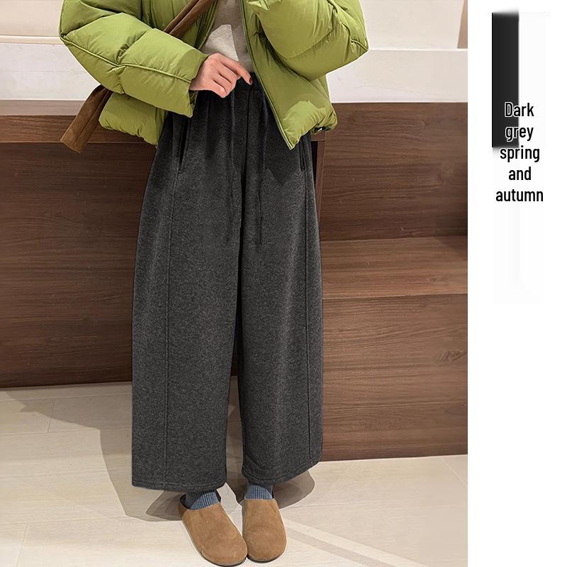 2025 Fall/Winter Korean Style Velvet Wool Maternity Cropped Pants Medium
