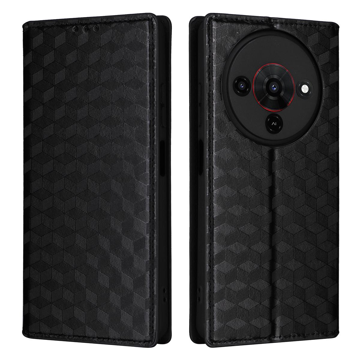 

Для ZTE Blade A76 5G Чехол-кошелек Ромбовидный Тисненый Кожаный Чехол для Телефона Black