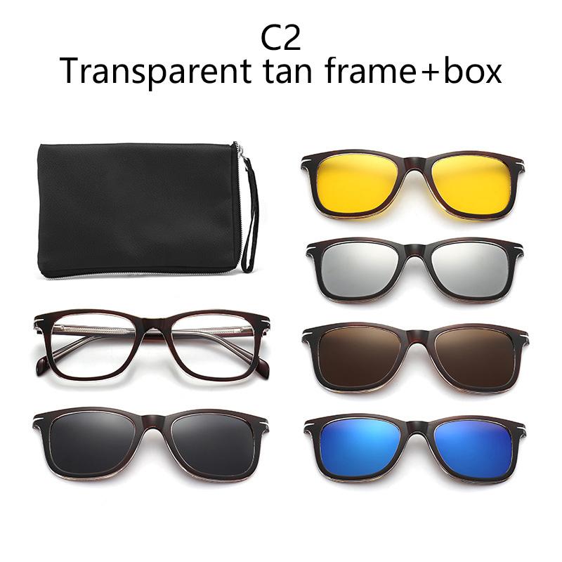 Magnetic Clip-On Polarized Sunglasses With Multiple Lenses Glasses Colorful Tinted Sunglasses Suitable For Nearsightedness