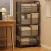 Freestanding Wire-Mesh Storage Rack with Guardrails Narrow Standing
